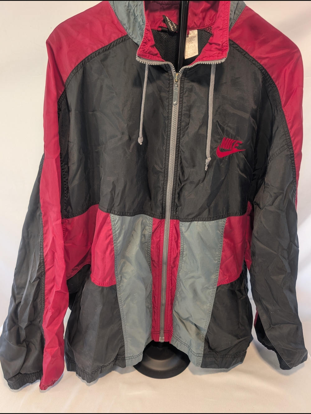 Nike Black & Burgundy Windbreaker Jacket Men's 2XL